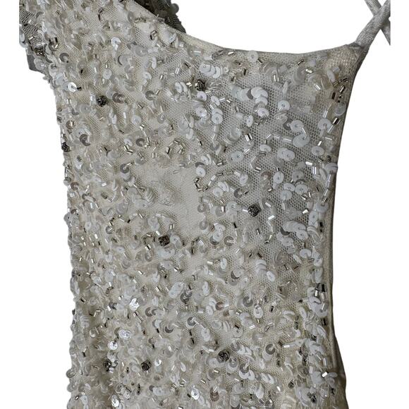 Retrofete Frieda Maxi Dress Sequin Embellished Evening Party Cocktail White Sz M - Picture 9 of 12